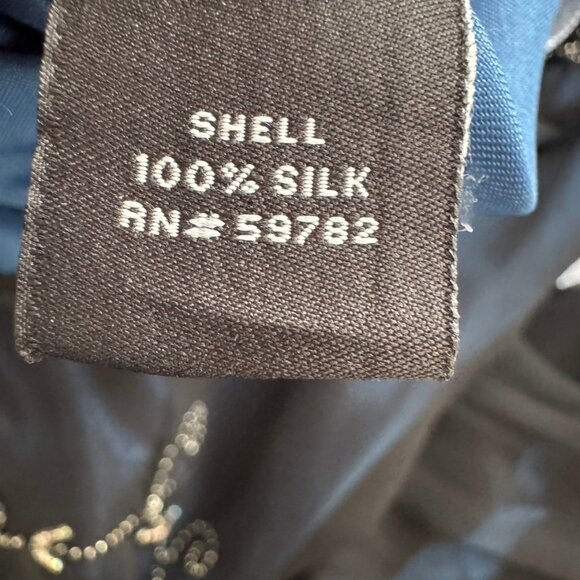 Adriana Papell Evening Blue Silk Beaded Midi Dress Gown Size 6P Vintage - Picture 7 of 8